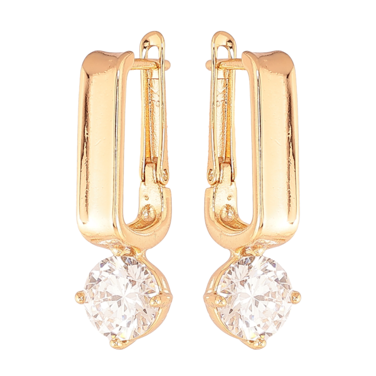 Серьги Xuping Цвет Позолота 18K английский замок Кристалл фото №6