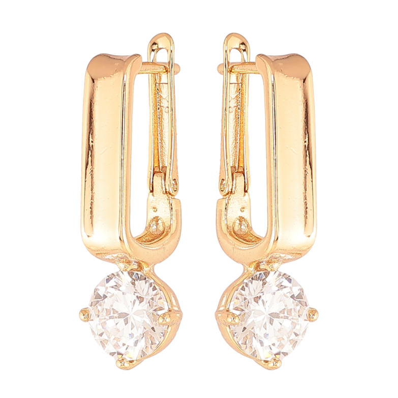 Сережки Xuping Колір Позолота 18K англійська застібка Кристал фото №1 Сережки Xuping Колір Позолота 18K англійська застібка Кристал фото №1