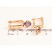 Серьги Xuping Цвет Позолота 18K английский замок Сиреневые кристаллы фото №2