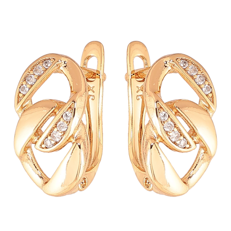 Серьги Xuping Цвет Позолота 18K английский замок Звенья цепочки с кристаллами фото №1