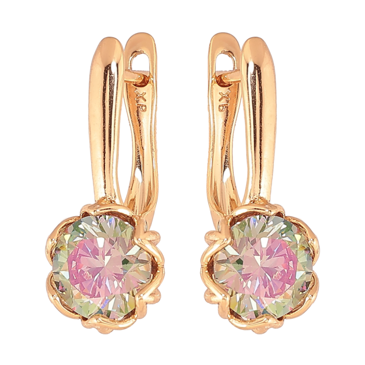 Сережки Xuping Колір Позолота 18K англійська застібка Бутони з кристалами хамелеон фото №22
