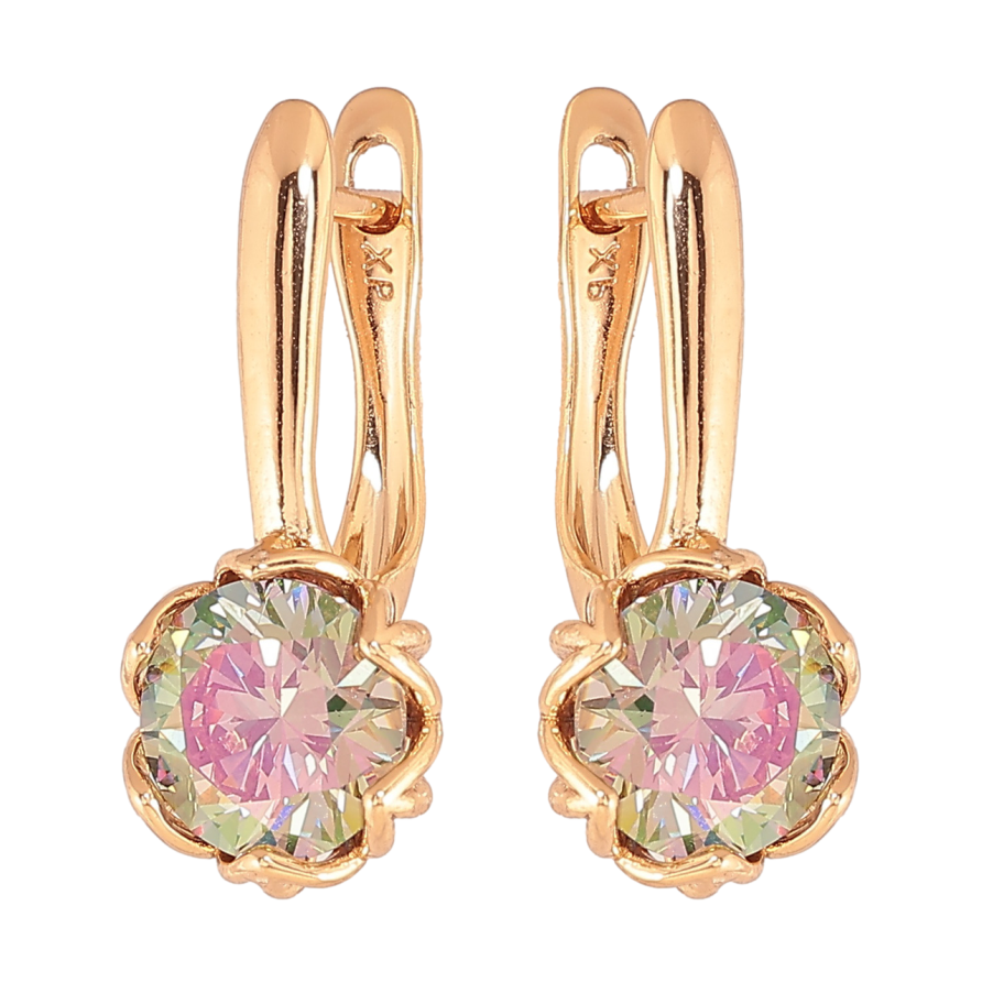Сережки Xuping Колір Позолота 18K англійська застібка Бутони з кристалами хамелеон фото №1