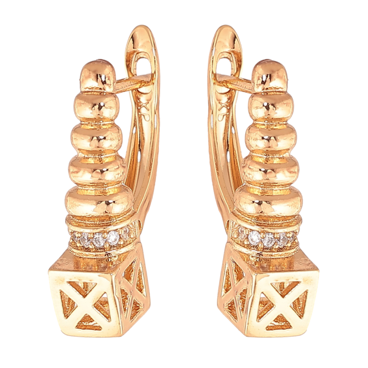 Серьги Xuping Цвет Позолота 18K английский замок Декоративный узор фото №5