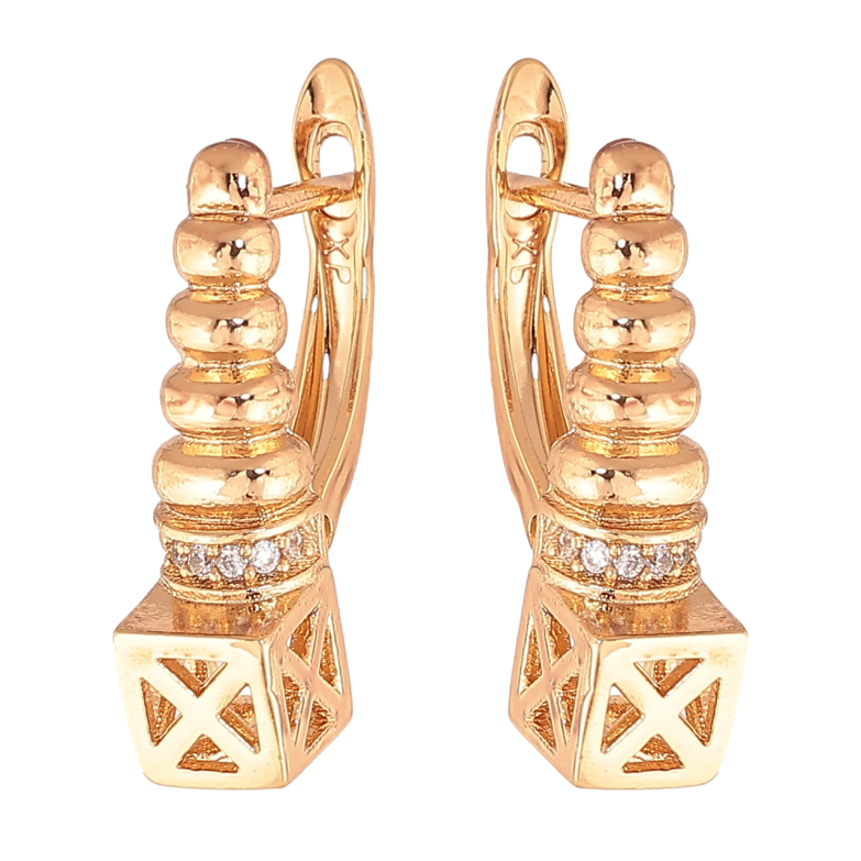 Серьги Xuping Цвет Позолота 18K английский замок Декоративный узор фото №2 Серьги Xuping Цвет Позолота 18K английский замок Декоративный узор фото №2