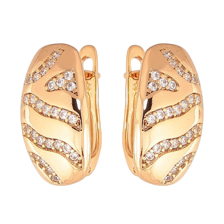 Серьги Xuping Цвет Позолота 18K английский замок Узор кристаллами фото №5