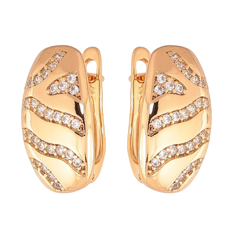 Серьги Xuping Цвет Позолота 18K английский замок Узор кристаллами фото №1