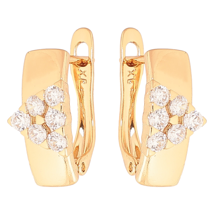 Серьги Xuping Цвет Позолота 18K английский замок Узор с кристаллами фото №25