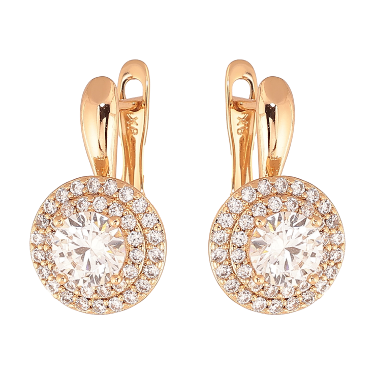 Сережки Xuping Колір Позолота 18K англійська застібка Кристальний блиск фото №18