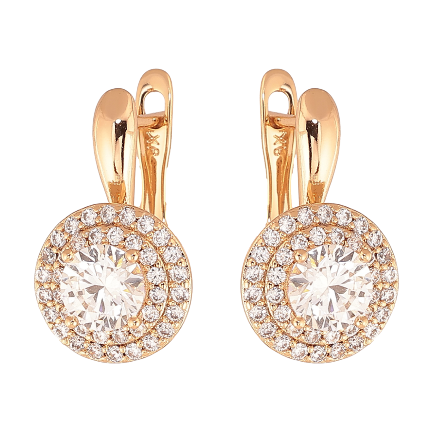 Сережки Xuping Колір Позолота 18K англійська застібка Кристальний блиск фото №1