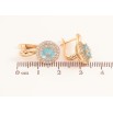 Сережки Xuping Колір Позолота 18K англійська застібка Світло-блакитні кристали в обрамленні фото №2 Сережки Xuping Колір Позолота 18K англійська застібка Світло-блакитні кристали в обрамленні фото №2