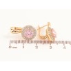 Сережки Xuping Колір Позолота 18K англійська застібка Рожеві кристали в обрамленні фото №2 Сережки Xuping Колір Позолота 18K англійська застібка Рожеві кристали в обрамленні фото №2