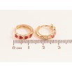 Серьги Xuping Цвет Позолота 18K колечки Сердечки с красной эмалью фото №2