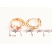 Серьги Xuping Цвет Позолота 18K колечки Сердечки с бело-розовой эмалью фото №2