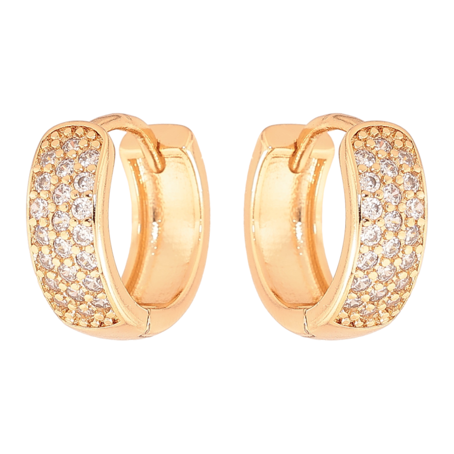 Сережки Xuping Колір Позолота 18K колечка Інкрустація кристалами фото №1