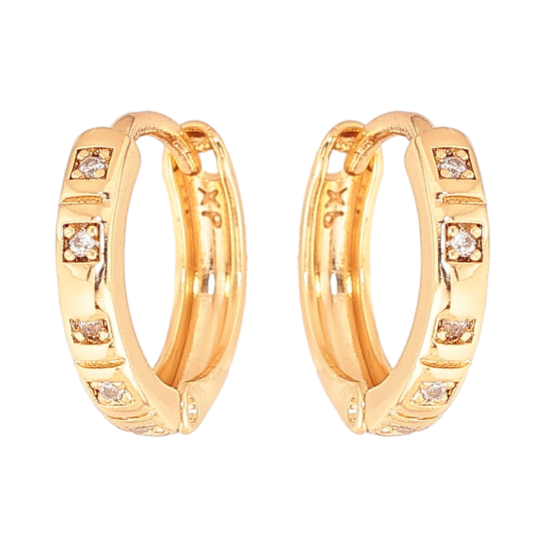 Сережки Xuping Колір Позолота 18K колечка Візерунок з кристалами фото №1 Сережки Xuping Колір Позолота 18K колечка Візерунок з кристалами фото №1