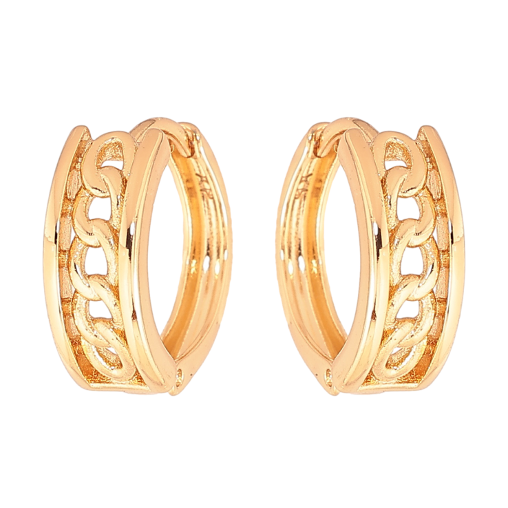 Серьги Xuping Цвет Позолота 18K колечки Узор цепочка фото №20