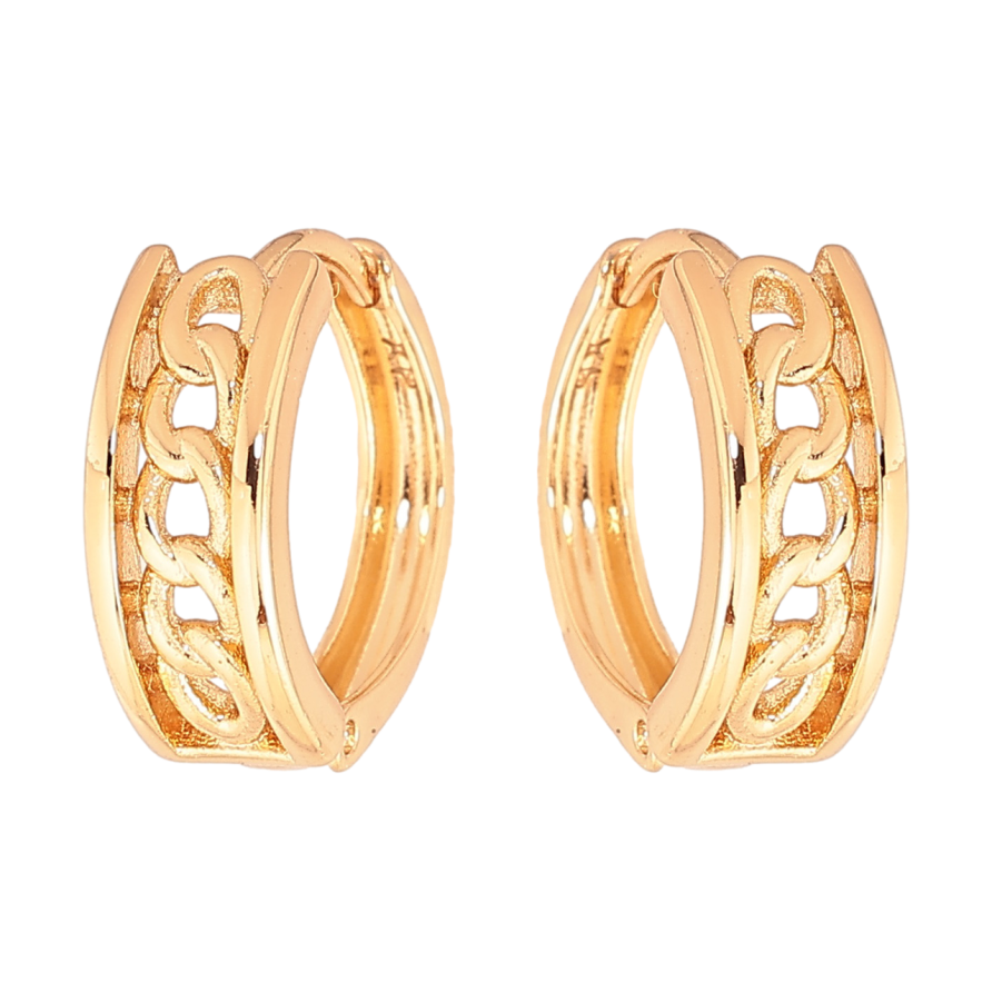 Серьги Xuping Цвет Позолота 18K колечки Узор цепочка фото №1