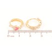 Серьги Xuping Цвет Позолота 18K колечки Розовые эмалевые сердечки с кристаллами фото №2