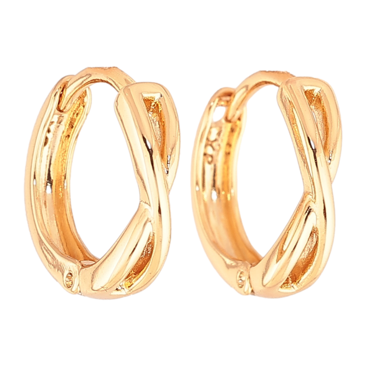 Сережки Xuping Колір Позолота 18K колечка Декоративний візерунок фото №5