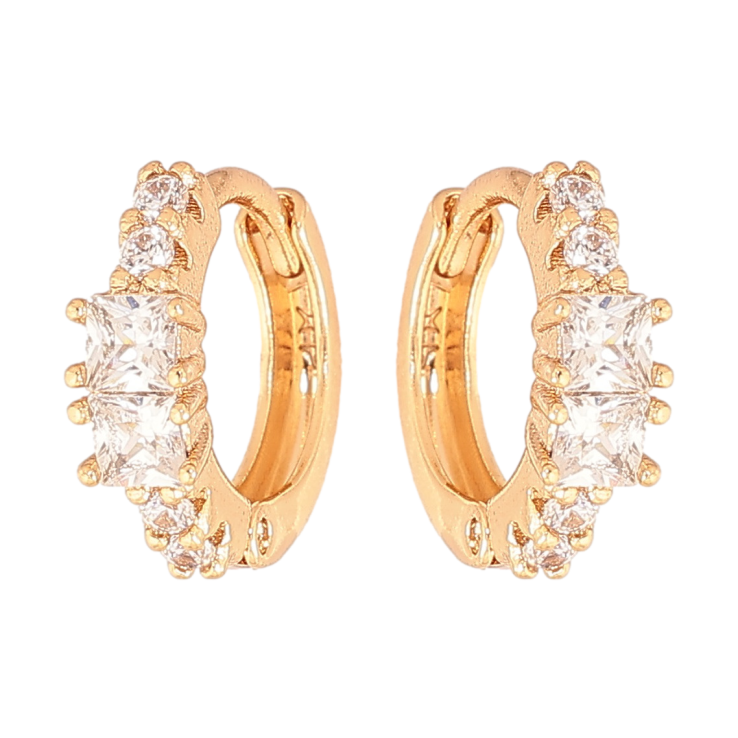 Сережки Xuping Колір Позолота 18K колечка Доріжки кристалів фото №11