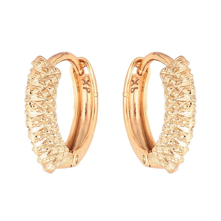 Сережки Xuping Колір Позолота 18K колечка Декоративний візерунок фото №2