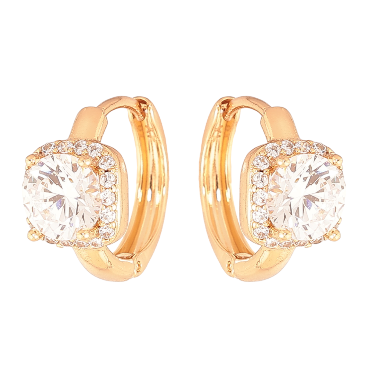 Серьги Xuping Цвет Позолота 18K колечки Кристальный блеск фото №24