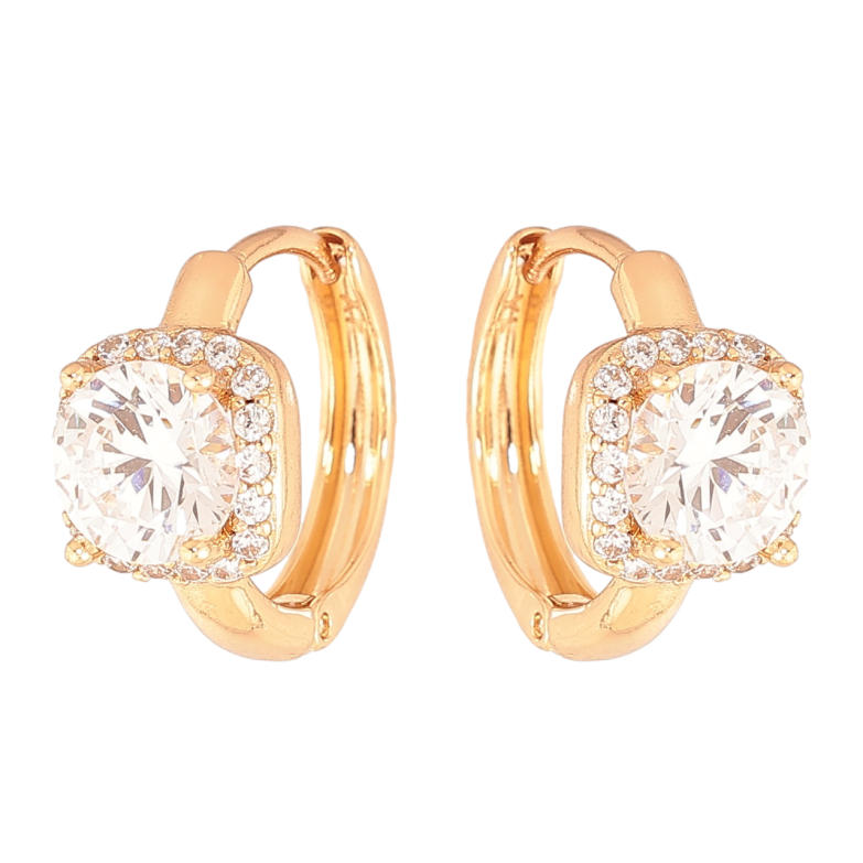 Сережки Xuping Колір Позолота 18K колечка Кристальний блиск фото №3 Сережки Xuping Колір Позолота 18K колечка Кристальний блиск фото №3