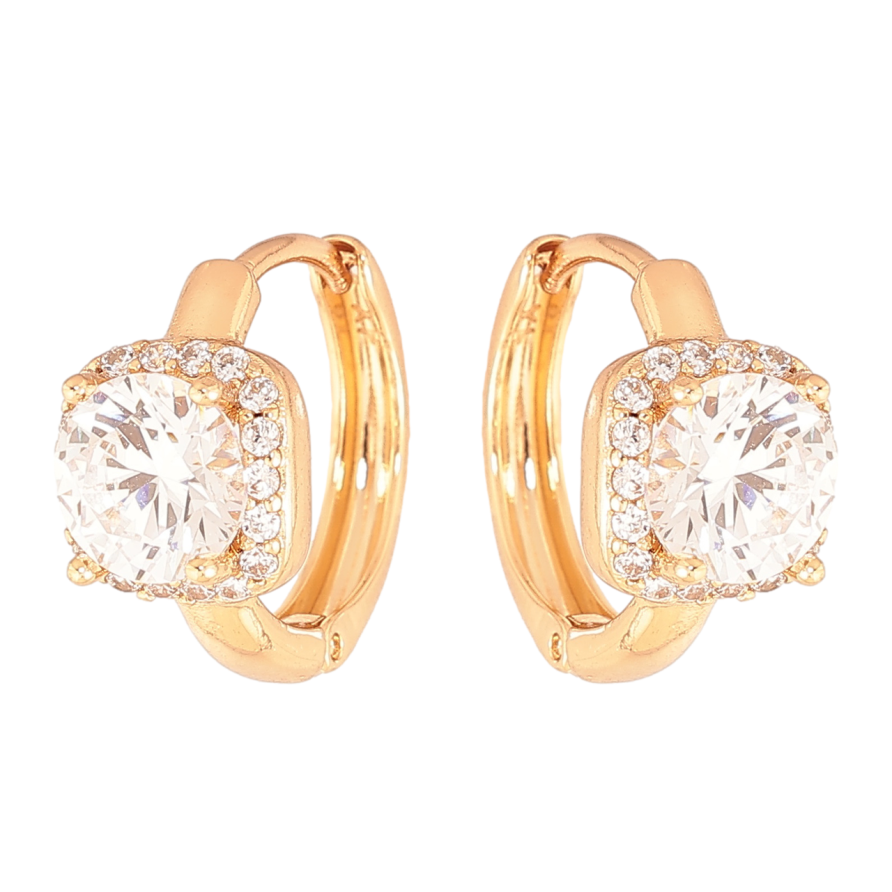 Серьги Xuping Цвет Позолота 18K колечки Кристальный блеск фото №1