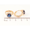 Серьги Xuping Цвет Позолота 18K колечки Синие кристаллы в обрамлении фото №2