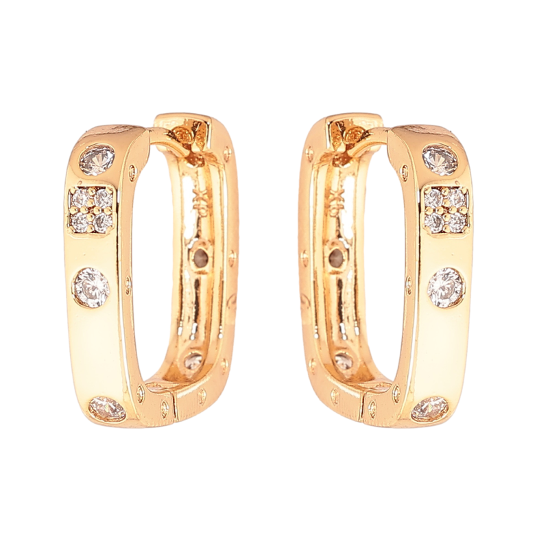 Сережки Xuping Колір Позолота 18K колечка Двусторонні з візерунком кристалами фото №1 Сережки Xuping Колір Позолота 18K колечка Двусторонні з візерунком кристалами фото №1