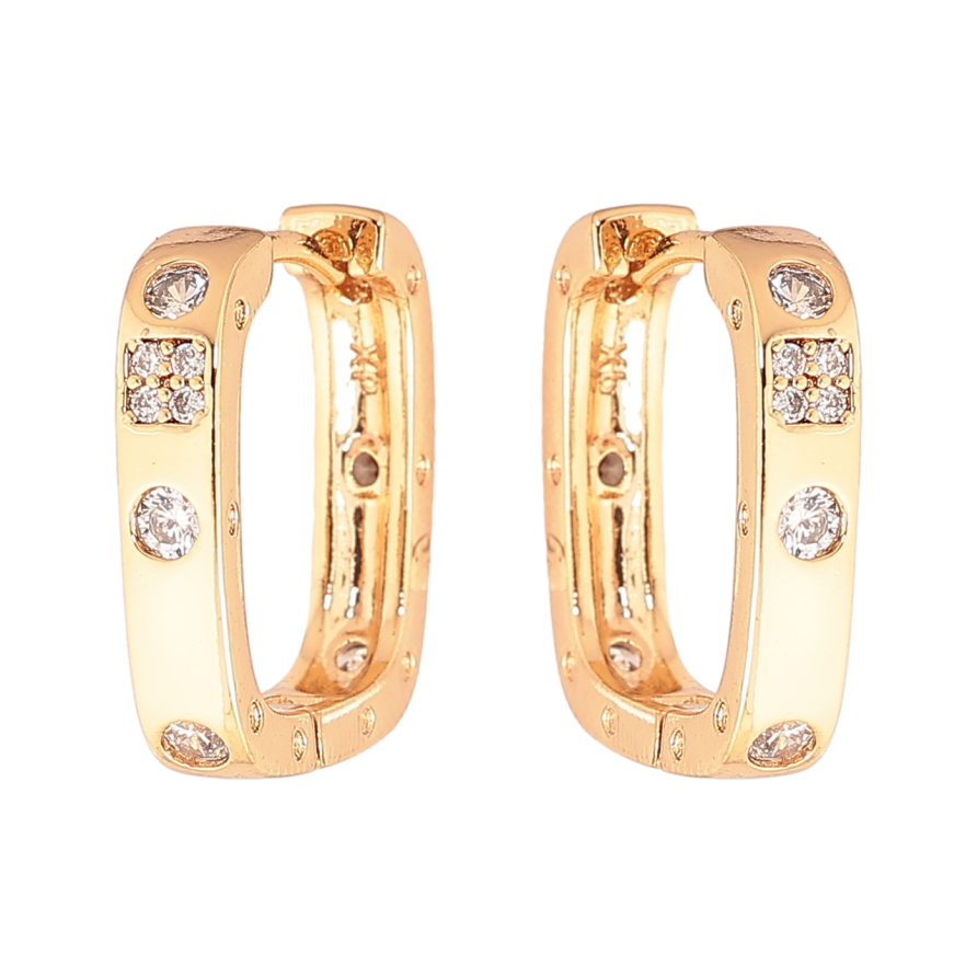 Сережки Xuping Колір Позолота 18K колечка Двусторонні з візерунком кристалами фото №1 Сережки Xuping Колір Позолота 18K колечка Двусторонні з візерунком кристалами фото №1