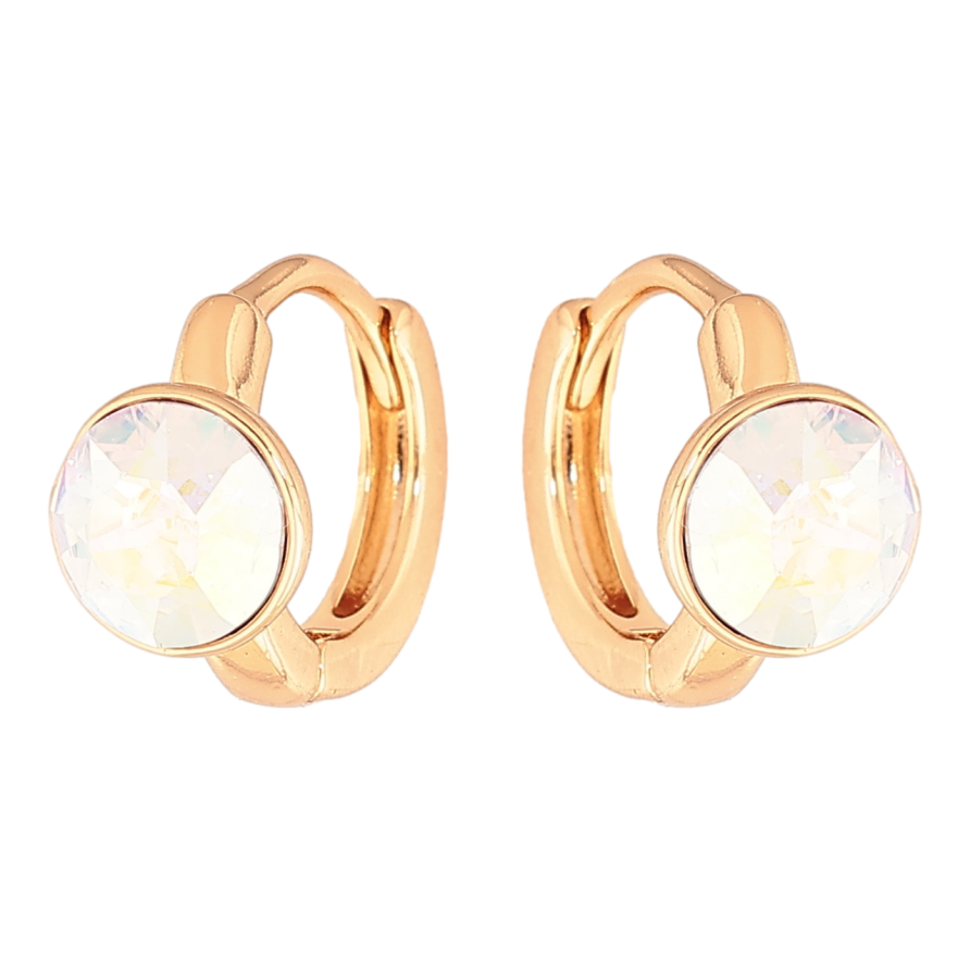 Сережки Xuping Колір Позолота 18K колечка Райдужні кристали фото №1