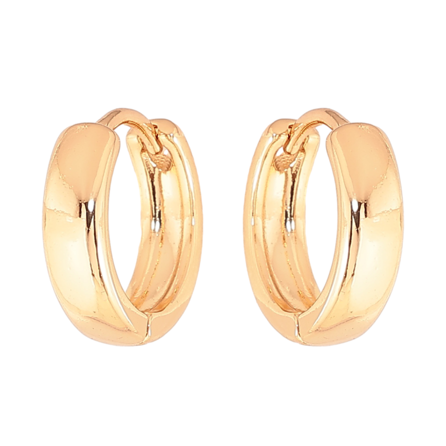 Серьги Xuping Цвет Позолота 18K колечки Классика, шир. 4мм ø 14мм фото №1