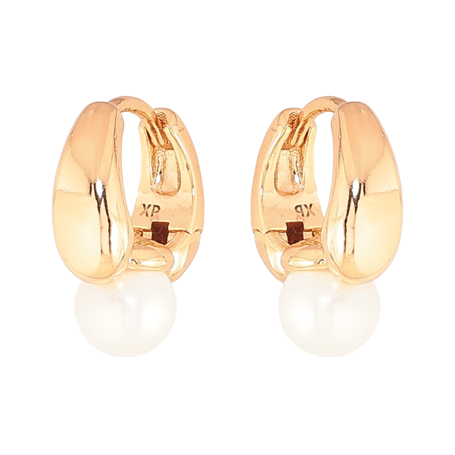 Серьги Xuping Цвет Позолота 18K колечки Узор с жемчужинами фото №1