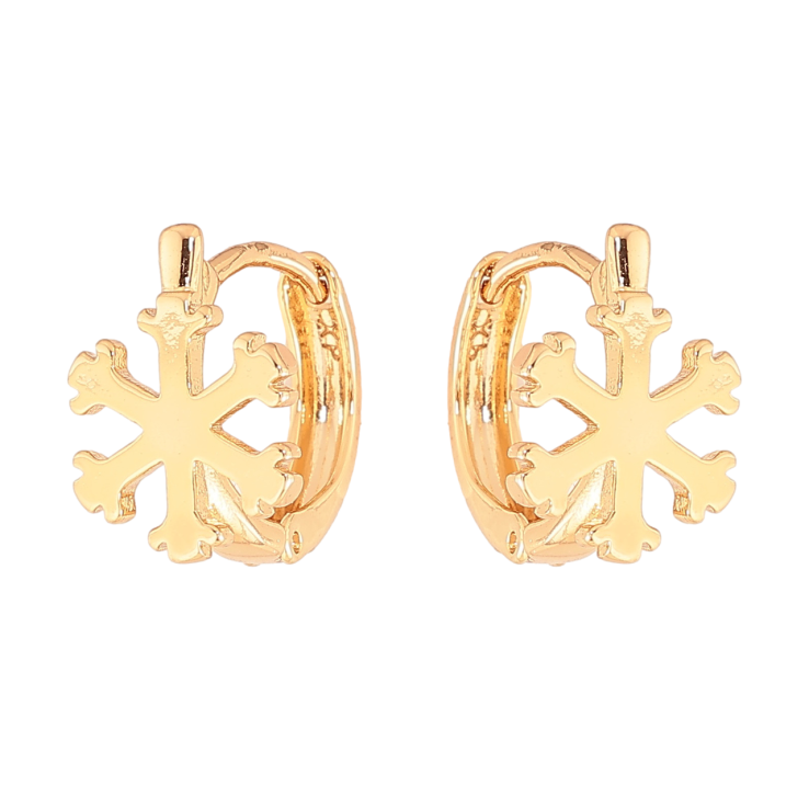 Серьги Xuping Цвет Позолота 18K колечки Снежинки фото №4