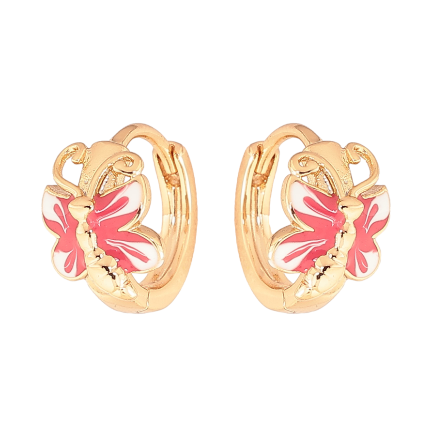 Серьги Xuping Цвет Позолота 18K колечки Бабочки с эмалью фото №1 Серьги Xuping Цвет Позолота 18K колечки Бабочки с эмалью фото №1