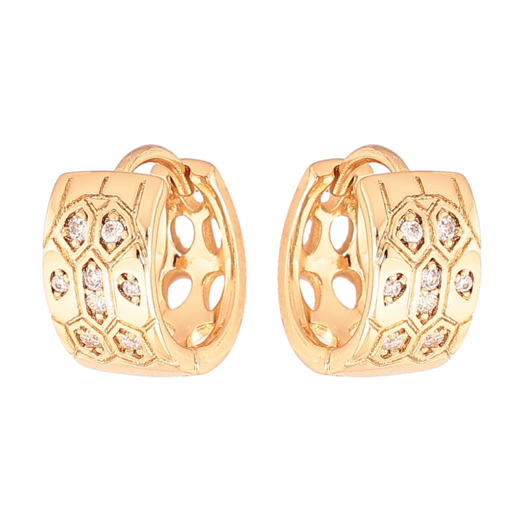 Серьги Xuping Цвет Позолота 18K колечки Узор с кристаллами фото №13