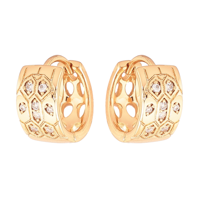 Серьги Xuping Цвет Позолота 18K колечки Узор с кристаллами фото №1