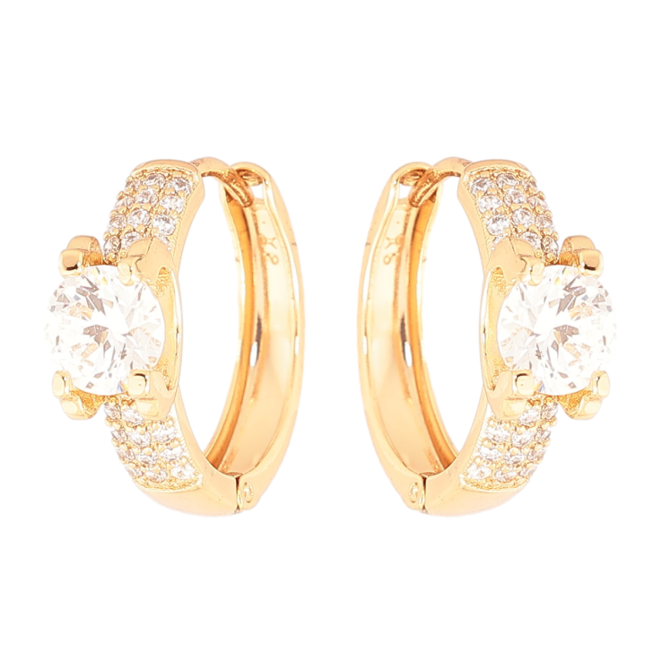 Сережки Xuping Колір Позолота 18K колечка Інкрустація кристалами фото №5