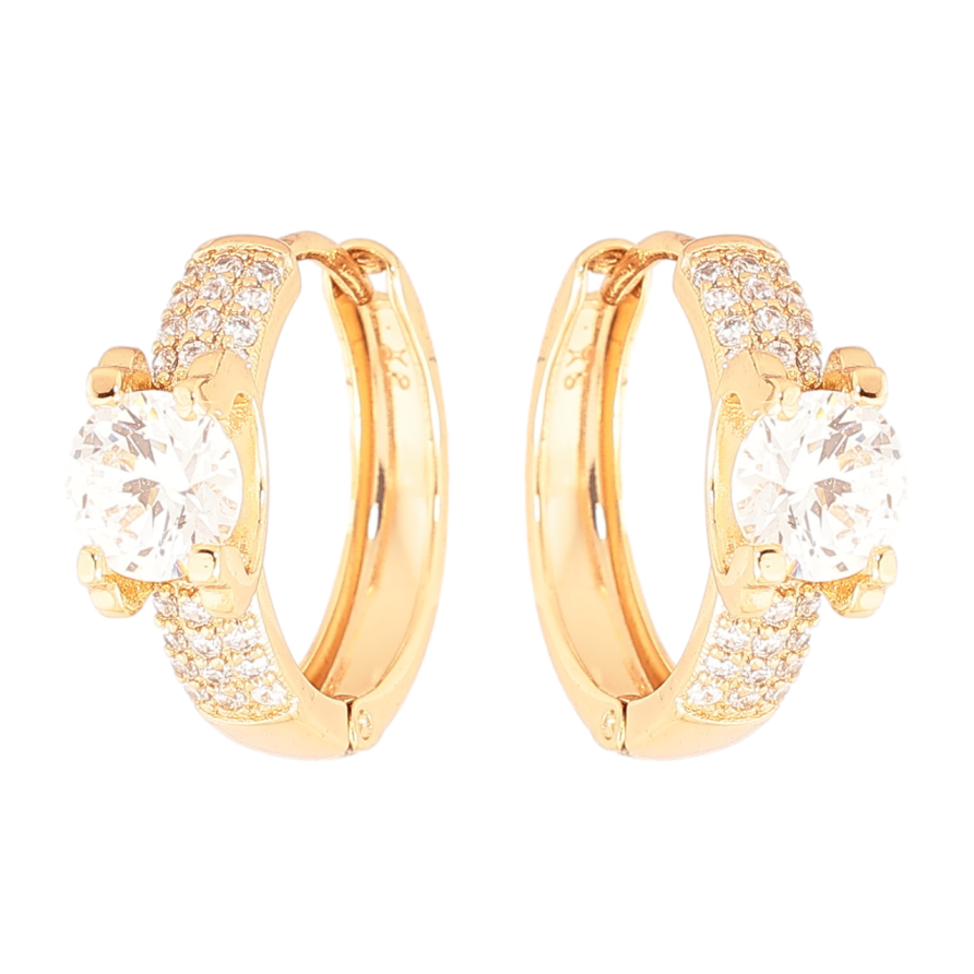 Сережки Xuping Колір Позолота 18K колечка Інкрустація кристалами фото №1