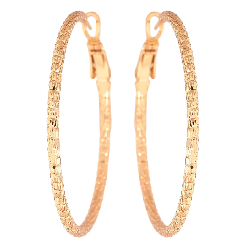 Сережки Xuping колір Позолота 18K кільця (конго) Декоративний візерунок ø 4см фото №7