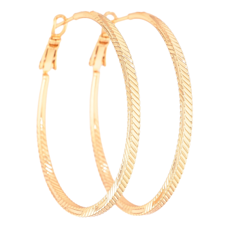 Сережки Xuping колір Позолота 18K кільця (конго) Декоративний візерунок ø 4.5см фото №7