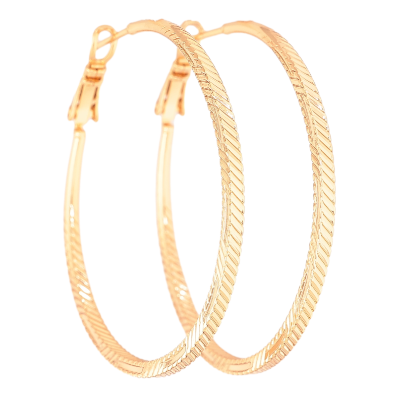 Серьги Xuping цвет Позолота 18K кольца (конго) Декоративный узор ø 4.5см фото №1