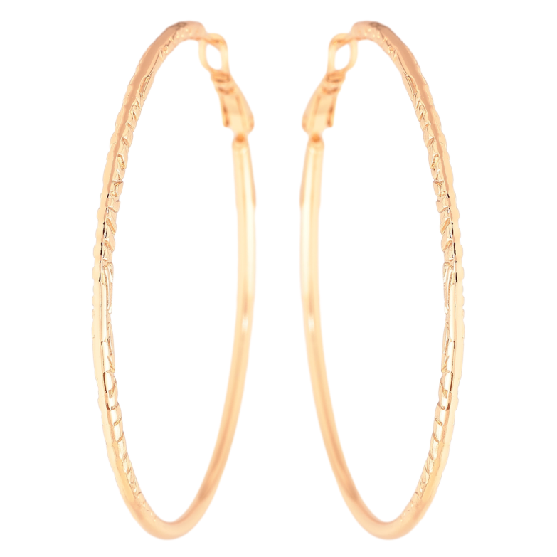 Сережки Xuping колір Позолота 18K кільця (конго) Декоративний візерунок ø 5.5см фото №1