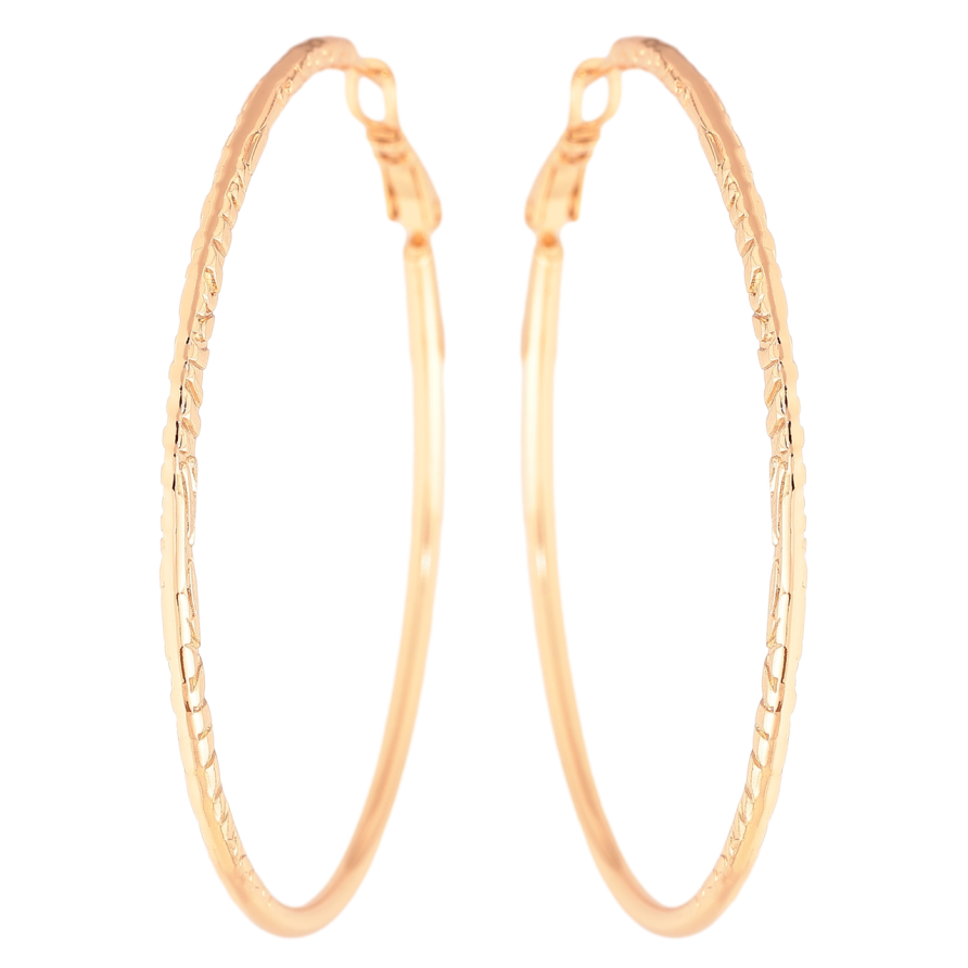 Сережки Xuping колір Позолота 18K кільця (конго) Декоративний візерунок ø 5.5см фото №1