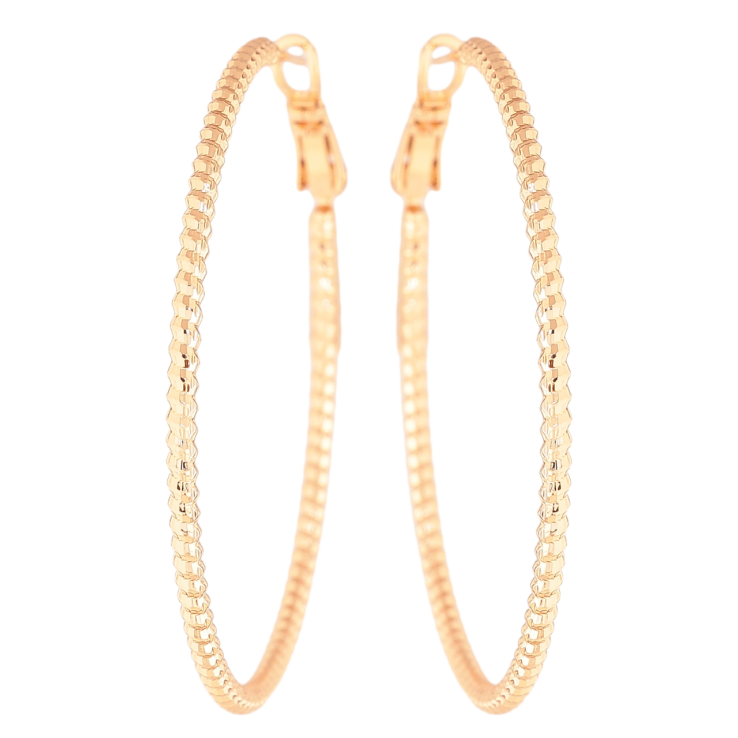 Сережки Xuping колір Позолота 18K кільця (конго) Декоративний візерунок ø 4.5см фото №8