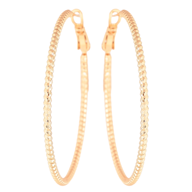 Сережки Xuping колір Позолота 18K кільця (конго) Декоративний візерунок ø 4.5см фото №4