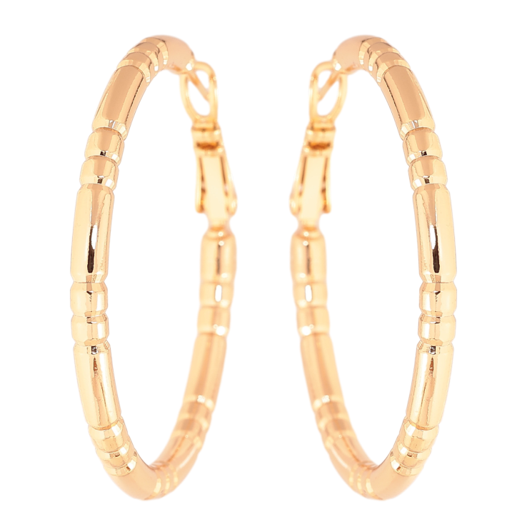 Сережки Xuping колір Позолота 18K кільця (конго) Декоративний візерунок ø 4см фото №21