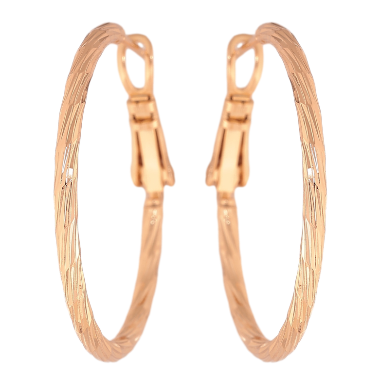 Сережки Xuping колір Позолота 18K кільця (конго) Декоративний візерунок ø 3см фото №1