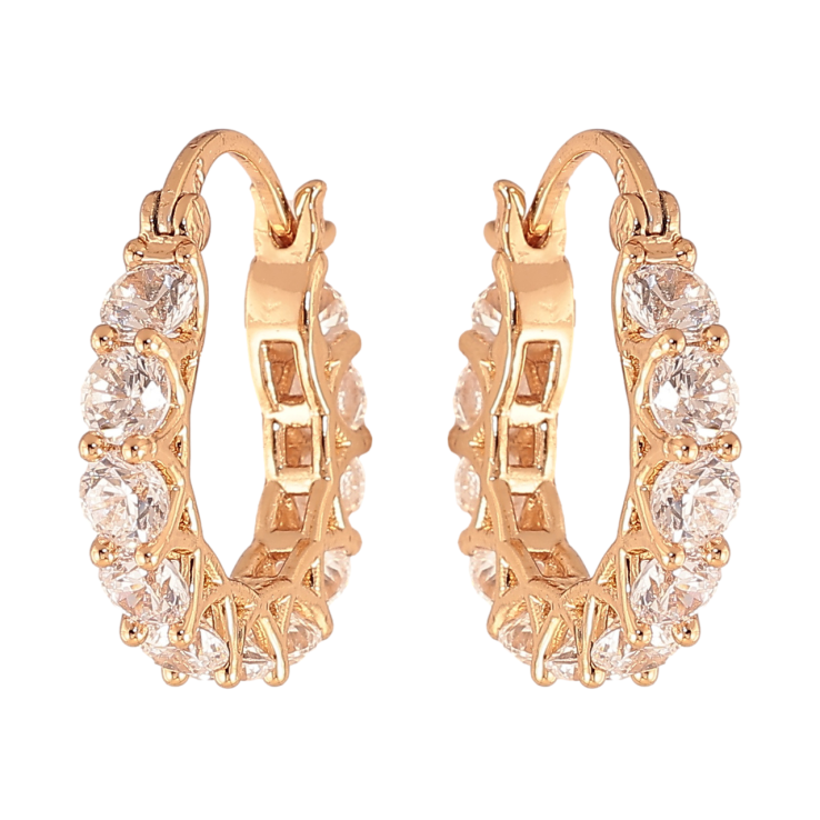 Сережки Xuping колір Позолота 18K замок-шпилька Доріжки кристалів ø 1.8см фото №22